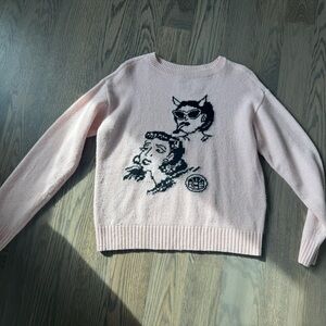 Prada Pink Sweater with Artistic Graphic